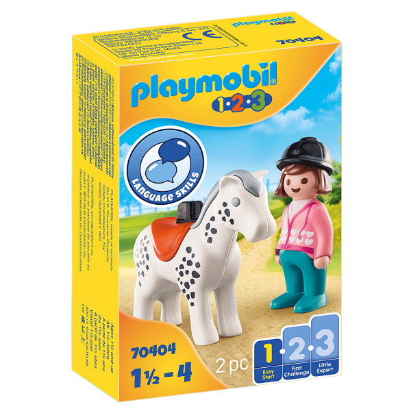 Playmycenter playmobil 70404 1.2.3 jinete con caballo