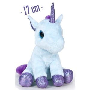 Peluche Unicornio color azul sentado pequeño 17 Cm - 760016366-2 13033