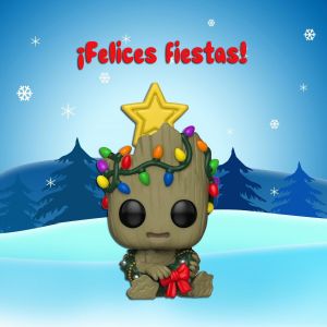 TARJETA DE FELICITACIÓN FUNKO GROOT CON CORONA NAVIDEÑA- CASTELLANO 21026