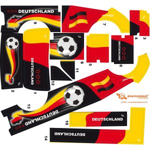 STICKERS ADHESIVOS DE PLAYMYPLANET FÚTBOL ALEMANIA COMPATIBLES CON PLAYMOBIL® MINI BUS 5267 4553